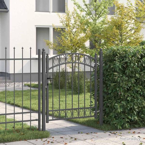 Porte de Cl�ture EMMEN 125 x 100 cm Acier peint par poudre Gris