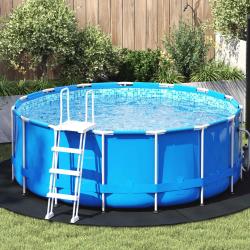Tapis de piscine Noir &Oslash; 244 cm Tissu non tiss&eacute;