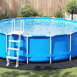 Tapis de piscine Noir &Oslash; 458 cm Tissu non tiss&eacute;