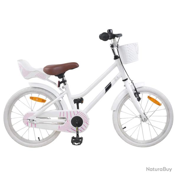 V�lo pour enfants, 18 pouces, blanc, de 5 � 7 ans