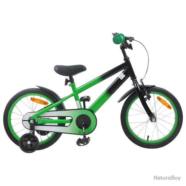 V�lo pour Enfants 16 Pouces pour 4-6 ans Vert Noir
