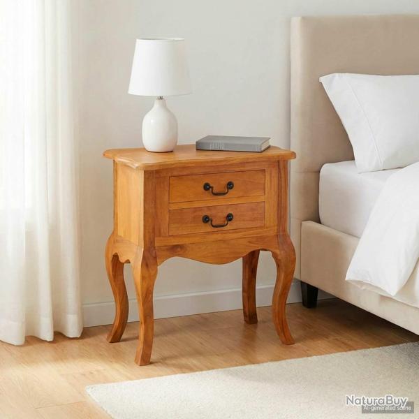 Table d'appoint avec tiroir Naturel 60,5 x 30 x 61 cm