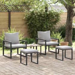 Mobilier de 4 pcs 2-Nombre de places Gris clair