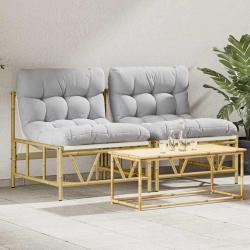 Si&egrave;ges ext&eacute;rieurs avec coussin 2 pcs Gris clair Acier