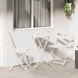 Ensemble bistro de 3 pcs Blanc Acier