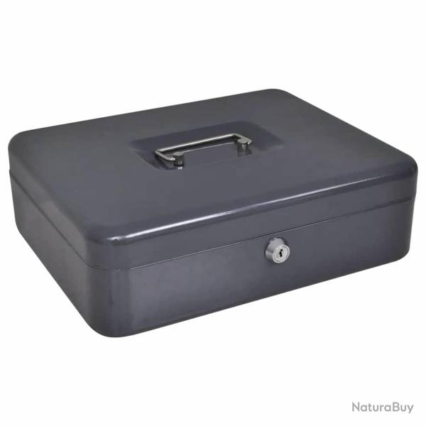 Coffre � cash avec verrouillage Gris fonc� 30 x 24 x 9 cm Acier