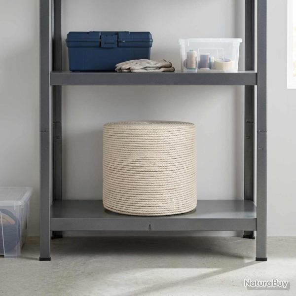 Corde en jute 100 %, blanche, 80 mm, 100 m