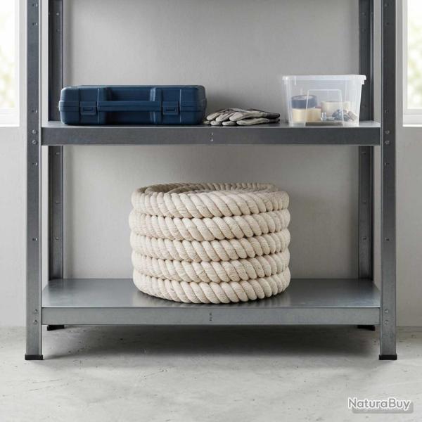 Corde en jute 100 %, blanche, 600 mm, 10 m