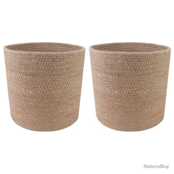 Ensemble de Pots � Plantes 2 pcs Naturel � 21 x 21 cm