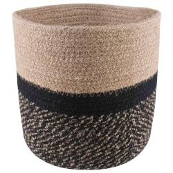 Ensemble de Pots &agrave; Plantes 2 pcs Naturel et noir &Oslash; 21 x 21 cm