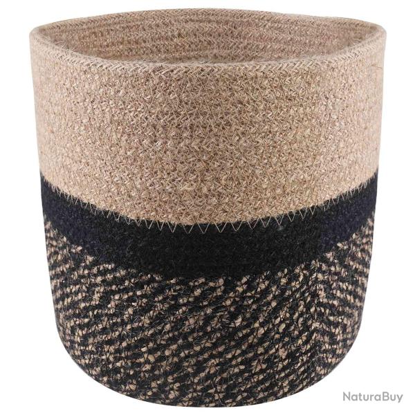Ensemble de Pots � Plantes 2 pcs Naturel et noir � 21 x 21 cm