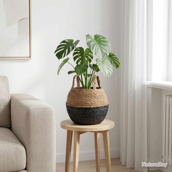 Pot de plante avec poign�es, noir, pour le jardin, � 22 � 20 cm