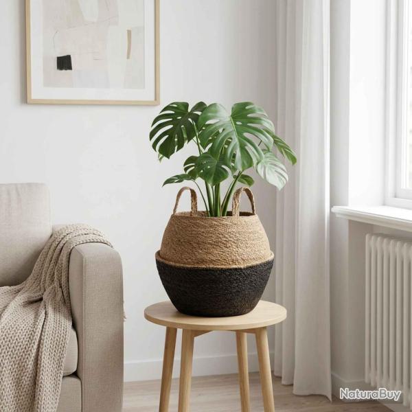 Pot de plante avec poign�es, noir, pour le jardin, � 32 � 32 cm