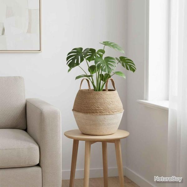 Pot de plante avec poign�es, blanc, pour le jardin, � 32 � 32 cm