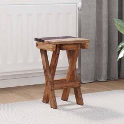 Tabouret Naturel 30 x 30 x 48 cm Bois massif de r&eacute;cup&eacute;ration