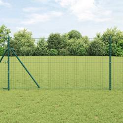 Poteau de cl&ocirc;ture. 12 pcs Vert Acier peint par poudre