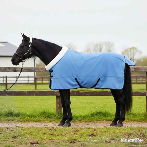 Couverture �quine Aqua Complet 165 cm Fleece polaire