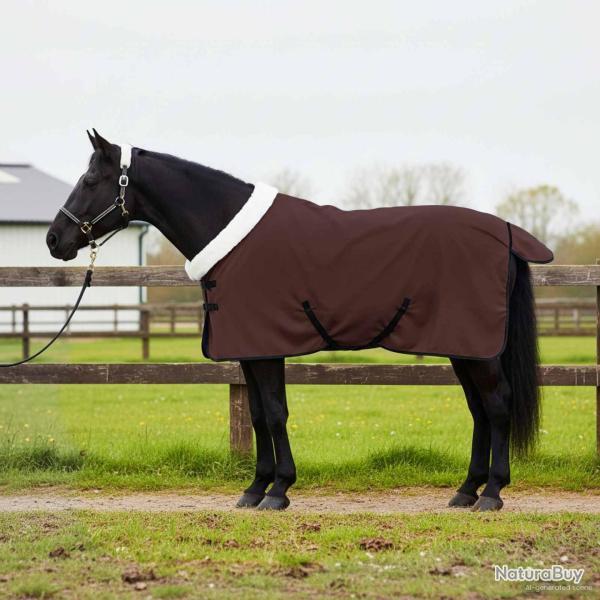 Couverture �quine Brun Fonc� Complet 75 cm Fleece polaire