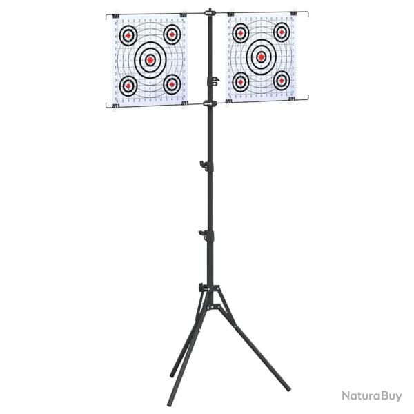 Support de cible Noir et Blanc 82,5 x 51 x 150 cm M�tal