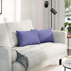 Coussins de canap&eacute; 2 pcs Bleu denim 50 x 30 cm tissu