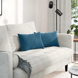 Coussins de canap&eacute; 2 pcs Bleu 50 x 30 cm
