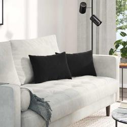 Coussins de canap&eacute; 2 pcs Noir 50 x 30 cm