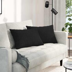 Coussins de canap&eacute; 2 pcs tissu Noir 60 x 40 cm