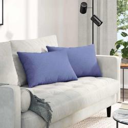 Coussins de canap&eacute; 2 pcs Bleu denim 60 x 40 cm tissu