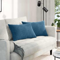 Coussins de canap&eacute; 2 pcs Bleu 60 x 40 cm