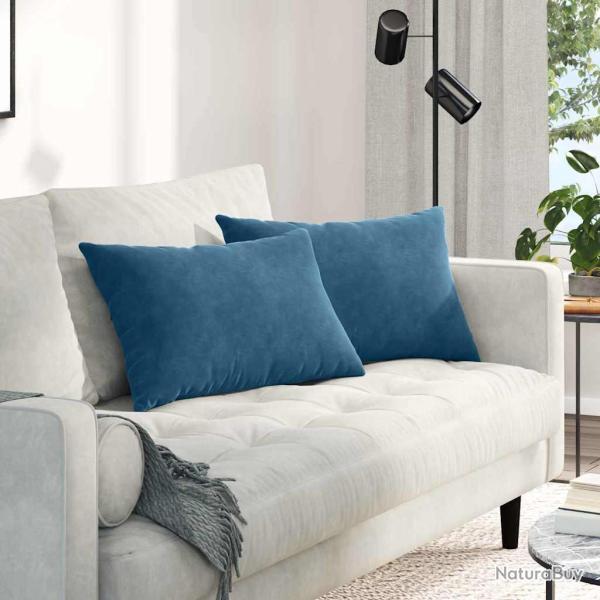 Coussins de canap� 2 pcs Bleu 60 x 40 cm