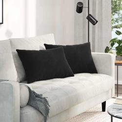 Coussins de canap&eacute; 2 pcs Noir 60 x 40 cm