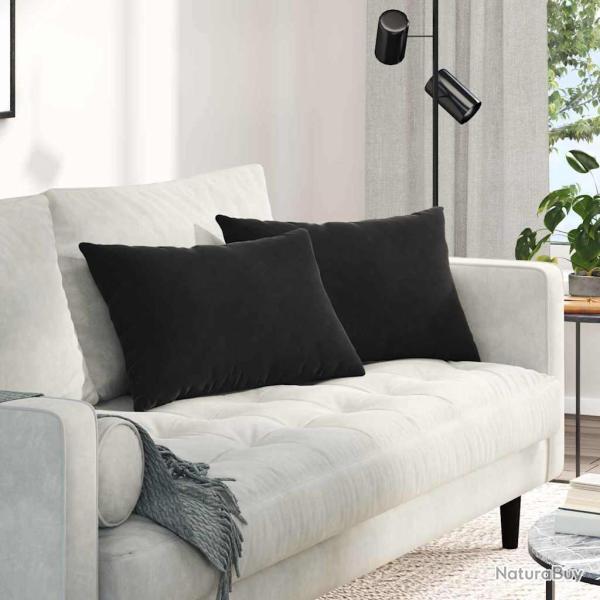 Coussins de canap� 2 pcs Noir 60 x 40 cm