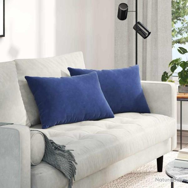 Coussins de canap� 2 pcs Bleu police 60 x 40 cm