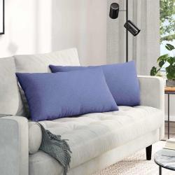 Coussins de canap&eacute; 2 pcs Bleu denim 80 x 40 cm tissu