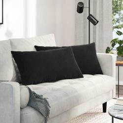 Coussins de canap&eacute; 2 pcs Noir 80 x 40 cm