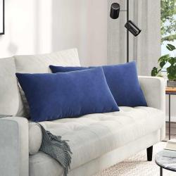 Coussins de canap&eacute; 2 pcs Bleu police 80 x 40 cm