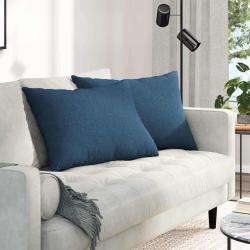 Coussins de canap&eacute; 2 pcs Bleu 70 x 50 cm tissu