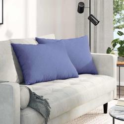 Coussins de canap&eacute; 2 pcs Bleu denim 70 x 50 cm tissu