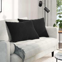 Coussins de canap&eacute; 2 pcs Noir 70 x 50 cm