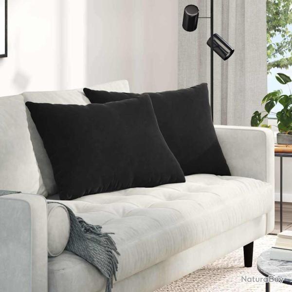 Coussins de canap� 2 pcs Noir 70 x 50 cm