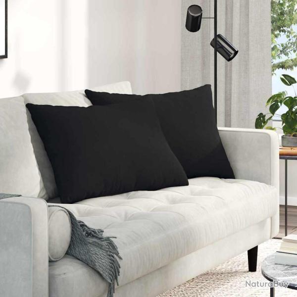 Coussins de canap� 2 pcs Noir 70 x 50 cm tissu