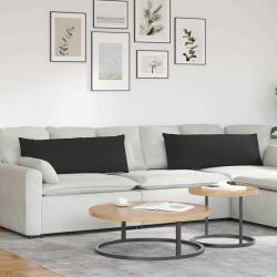 Coussins de canap&eacute; 2 pcs Noir 120 x 40 cm tissu