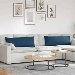 Coussins de canap&eacute; 2 pcs Bleu 120 x 40 cm tissu
