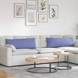 Coussins de canap&eacute; 2 pcs Bleu denim 120 x 40 cm tissu