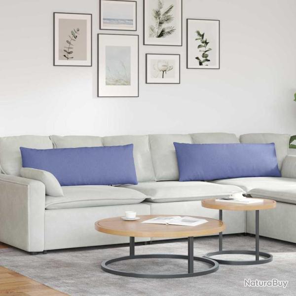 Coussins de canap� 2 pcs Bleu denim 120 x 40 cm tissu
