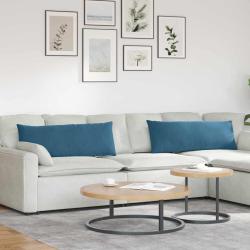 Coussins de canap&eacute; 2 pcs Bleu 120 x 40 cm