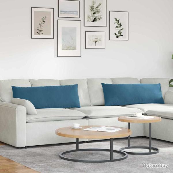 Coussins de canap� 2 pcs Bleu 120 x 40 cm
