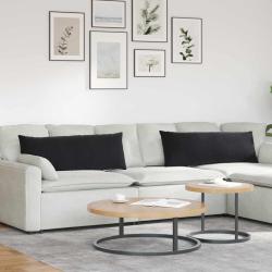 Coussins de canap&eacute; 2 pcs Noir 120 x 40 cm