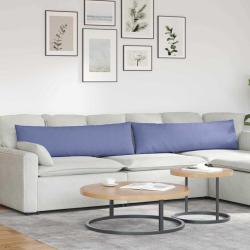 Coussins de canap&eacute; 2 pcs Bleu denim 145 x 40 cm tissu