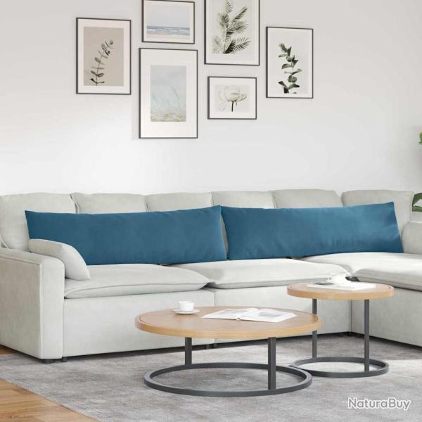 Coussins de canap� 2 pcs Bleu 145 x 40 cm